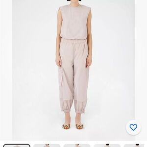 Tibi pink powdered pink nylon jogger pants